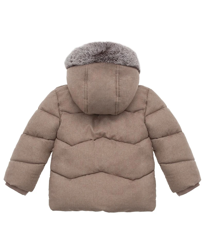 Rokka&Rolla Baby Boys Sherpa Lined Puffer Jacket Warm Winter Coat with Hood for Newborn