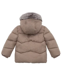 Rokka&Rolla Baby Boys Sherpa Lined Puffer Jacket Warm Winter Coat with Hood for Newborn