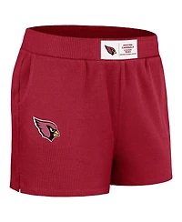Wear by Erin Andrews Women's Cardinal Arizona Cardinals Waffle Knit Long Sleeve T-Shirt Shorts Lounge Set