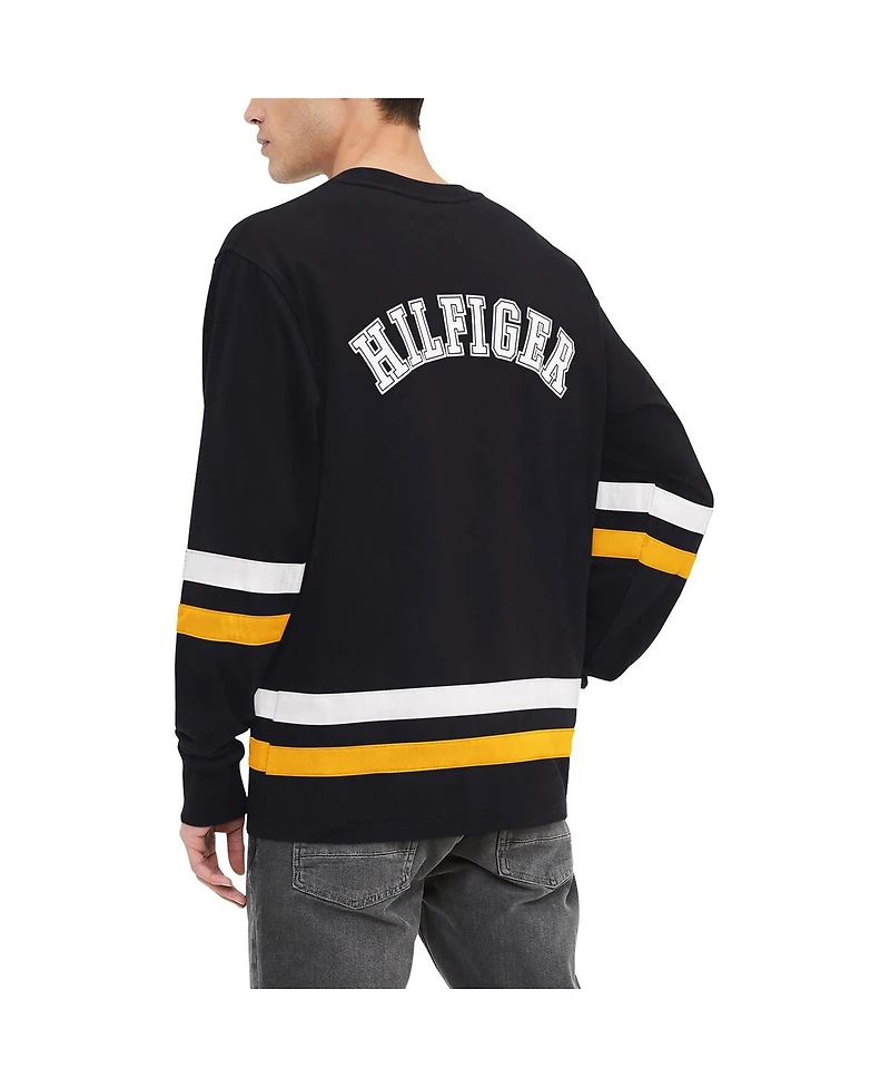 Tommy Hilfiger Men's Black Pittsburgh Penguins Nolan Long Sleeve T-Shirt