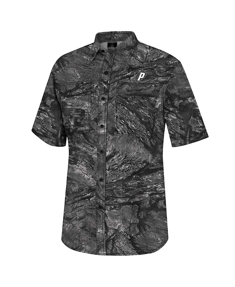 Colosseum Men's Charcoal Providence Friars Realtree Aspect Charter Full-Button Fishing Shirt