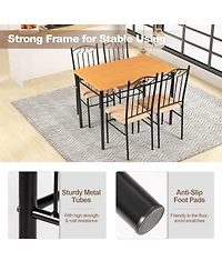 Sugift 5 Pieces Dining Set Wooden Table and 4 Cushioned Chairs