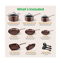 NutriChef Kitchenware Pots & Pans Set – High-qualified Basic Kitchen Cookware Set, Non-Stick (14-Piece Set)