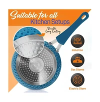 NutriChef Kitchenware Pots & Pans Set - Stylish Kitchen Cookware with Elegant Diamond Pattern, Non-Stick (11-Piece Set)