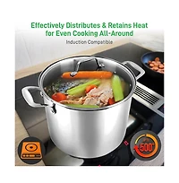 NutriChef Stainless Steel Cookware Stockpot - Quart, Heavy Duty Induction Pot