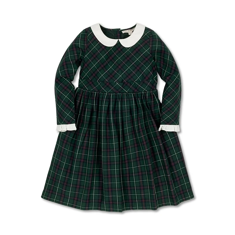 Hope & Henry Baby Girls Organic Long Sleeve Peter Pan Collar Ruffle Cuff Party Dress