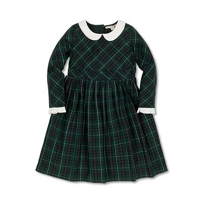 Hope & Henry Baby Girls Organic Long Sleeve Peter Pan Collar Ruffle Cuff Party Dress