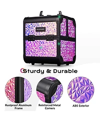 Byootique Makeup Train Case Cosmetic Organizer w/ Mirror Mermaid Artist