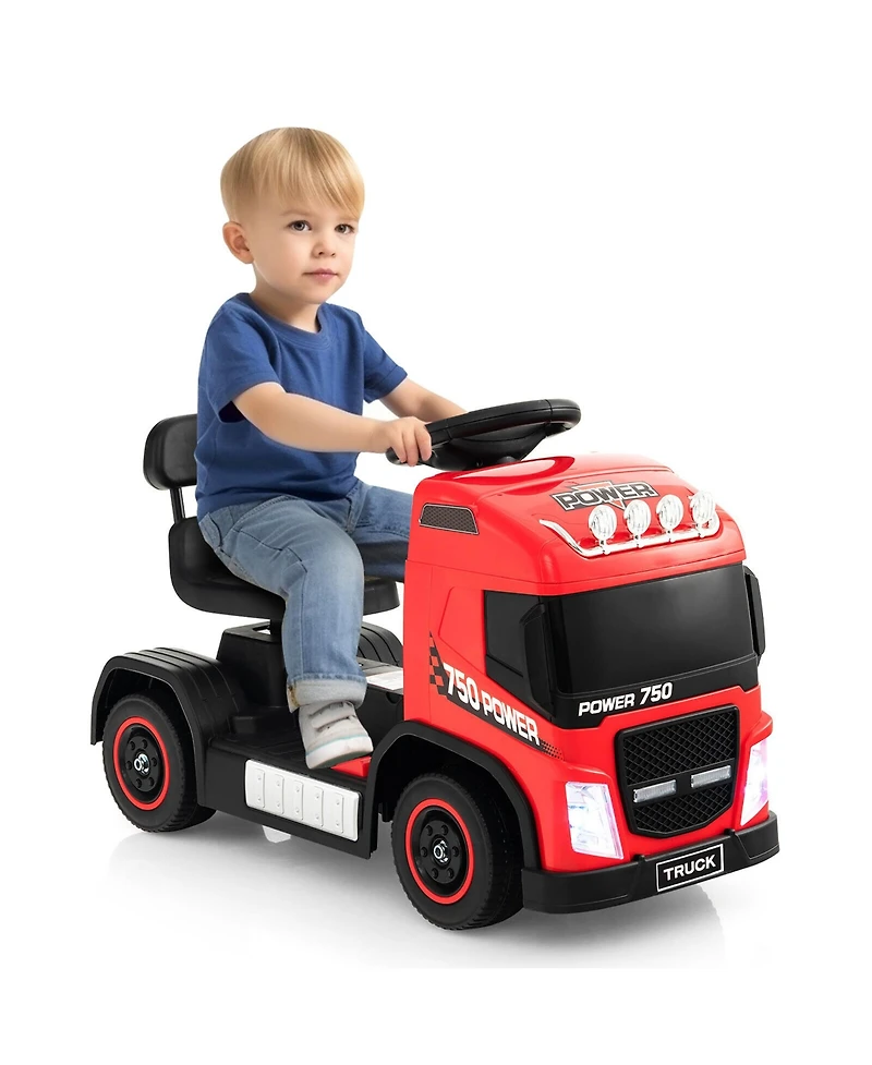 Gymax Kids Ride-on Car 6V Toddler Electric Ride-on Truck w/ Adjustable Seat Positions Red