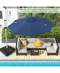 11 Ft Outdoor Patio Umbrella with 360° Rotation and Adjustable Tilt-Navy