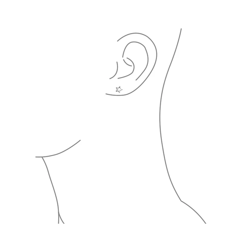 Bling Jewelry Minimalist Delicate Trendy Petite Celestial Astrology Constellation Shinning North Star Stud Earrings 14K Gold Plated .925 Sterling Silv