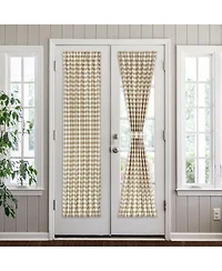 Kate Aurora Plaid Country Farmhouse French Door Curtain Panel With Matching Tieback - 25W x 40L, Yellow