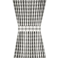 Kate Aurora Plaid Country Farmhouse French Door Curtain Panel With Matching Tieback