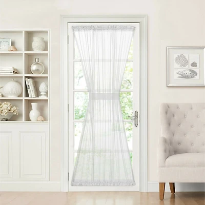 Kate Aurora Luxurious Batiste Sheer French Door Curtain Panel With Tieback