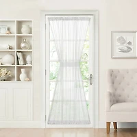 Kate Aurora Luxurious Batiste Sheer French Door Curtain Panel With Tieback