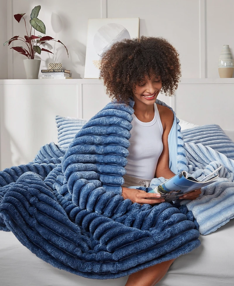 510 Design Avril Fluffy Ribbed Plush 3-Pc. Comforter Set, King/California King