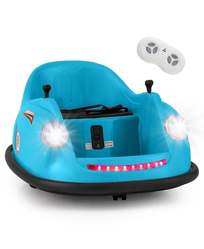 Gymax 12V Electric Kids Ride on Bumper Car Battery Powered Bumping w/ Remote Control Pink