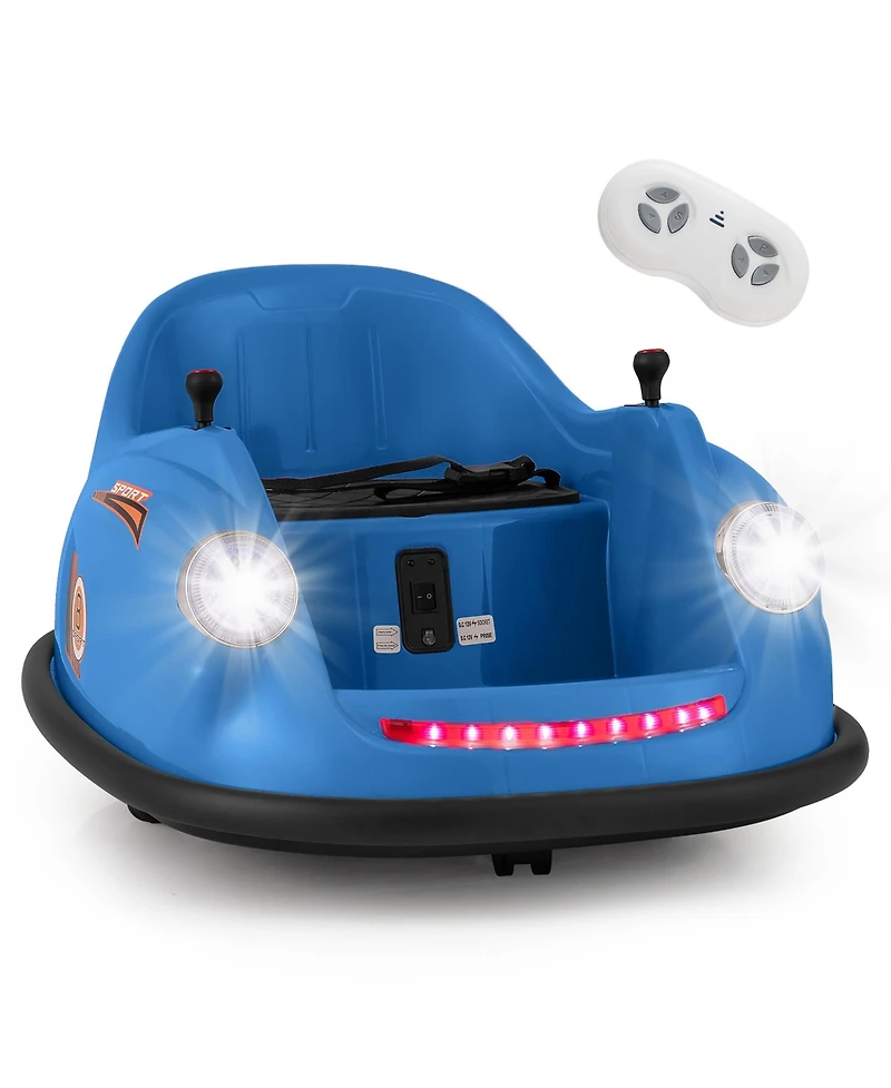 Gymax 12V Electric Kids Ride on Bumper Car Battery Powered Bumping w/ Remote Control Pink