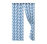 Kate Aurora 2 Pack Room Darkening Juvi Chevron Grommet Top Window Curtains With Tiebacks