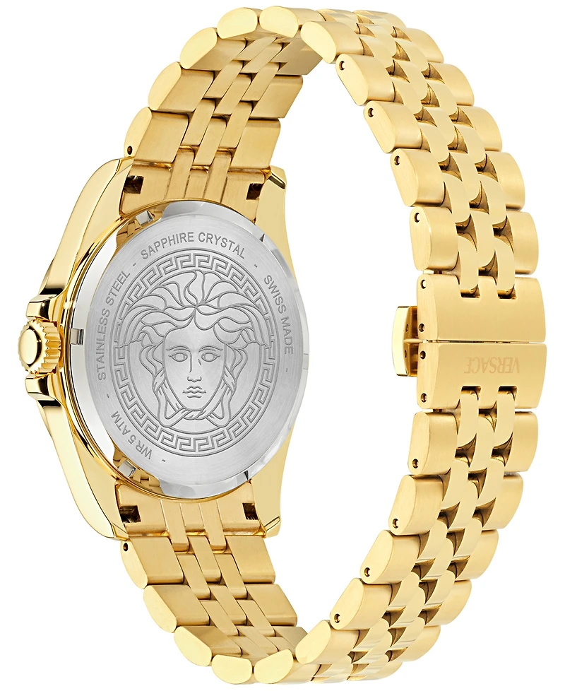 Versace Men's Swiss Anteo Gold Ion Plated Stainless Steel Bracelet Watch 41mm