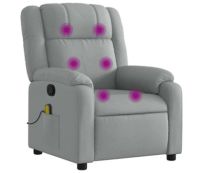 vidaXL Massage Recliner Chair Light Gray Fabric