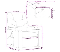 Massage Recliner Chair Gray Faux Leather