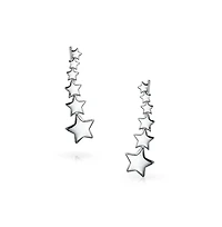 Bling Jewelry Usa Patriotic Celestial Shooting Star Ear Pin Climbers Earrings Wrap Crawlers 14K Gold Plated .925 Sterling Silver