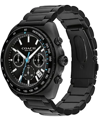 Coach Men's Charter Ionic Plated Black Stainless Steel Bracelet Watch 44.5mm