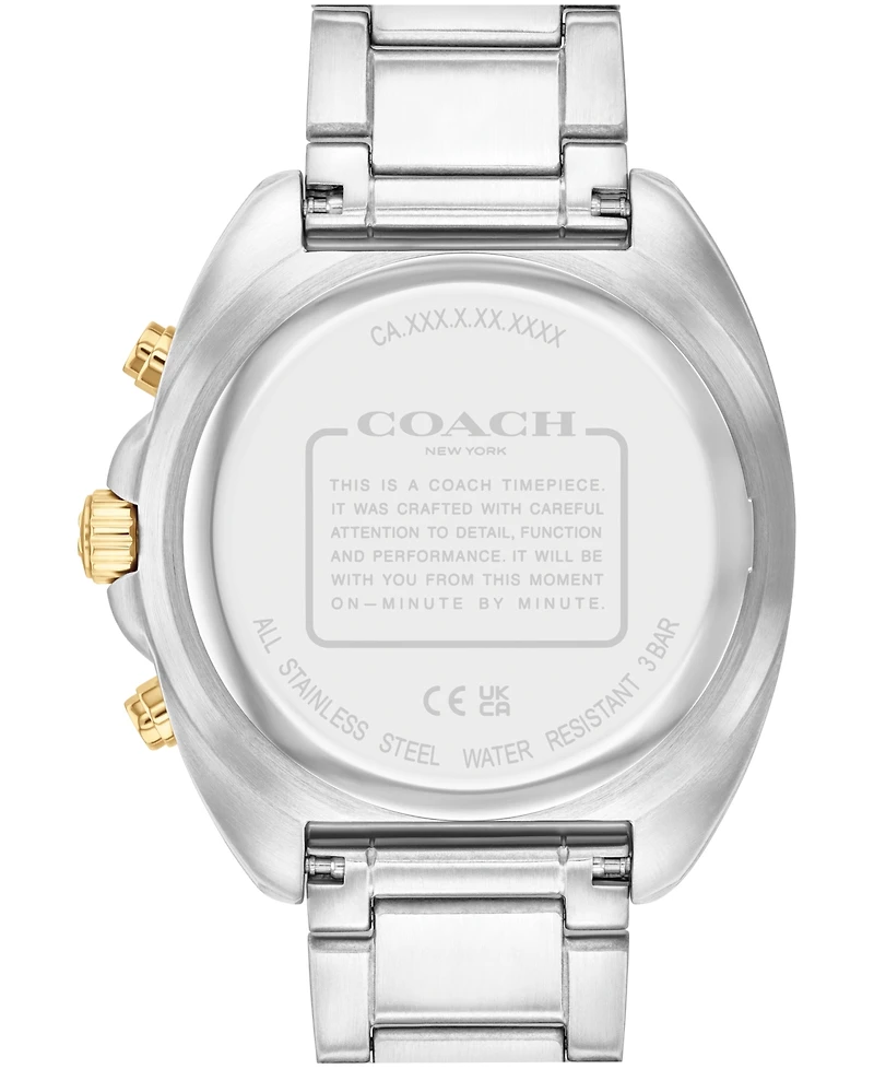 Coach Men's Charter Two-Tone Stainless Steel Bracelet Watch 44.5mm