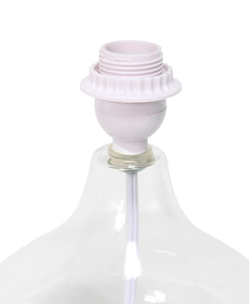 Simple Designs Glass Raindrop Table Lamp with Fabric Shade