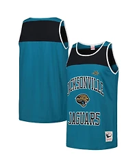 Mitchell & Ness Men's Teal/Black Jacksonville Jaguars Gridiron Classics Heritage Colorblock Tank Top