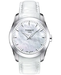 Tissot Women's Swiss Couturier Grande White Leather Strap Watch 33mm
