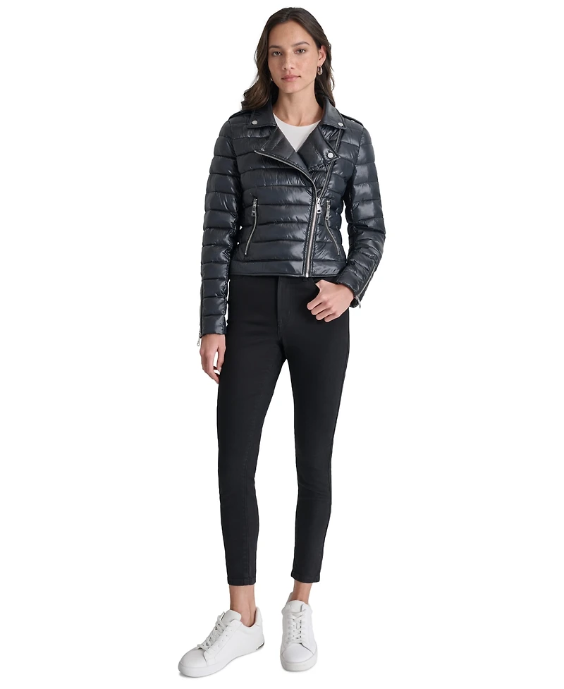 Dkny Jeans Women's Lightweight Zip-Front Puffer Jacket