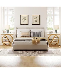 Tribesigns End Table for Living Room, 3-Tier Faux Marble Side Table, Wood Narrow Sofa Side Table, Modern Nightstand and Bedside Table for Bedroom