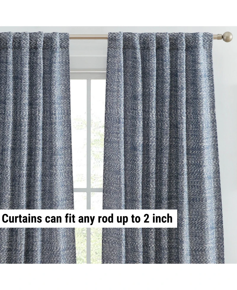 Hlc.me Easton Jacquard Slub Texture - Privacy Curtains with Back Tab Rod Pocket Lightweight Window Curtains Panels