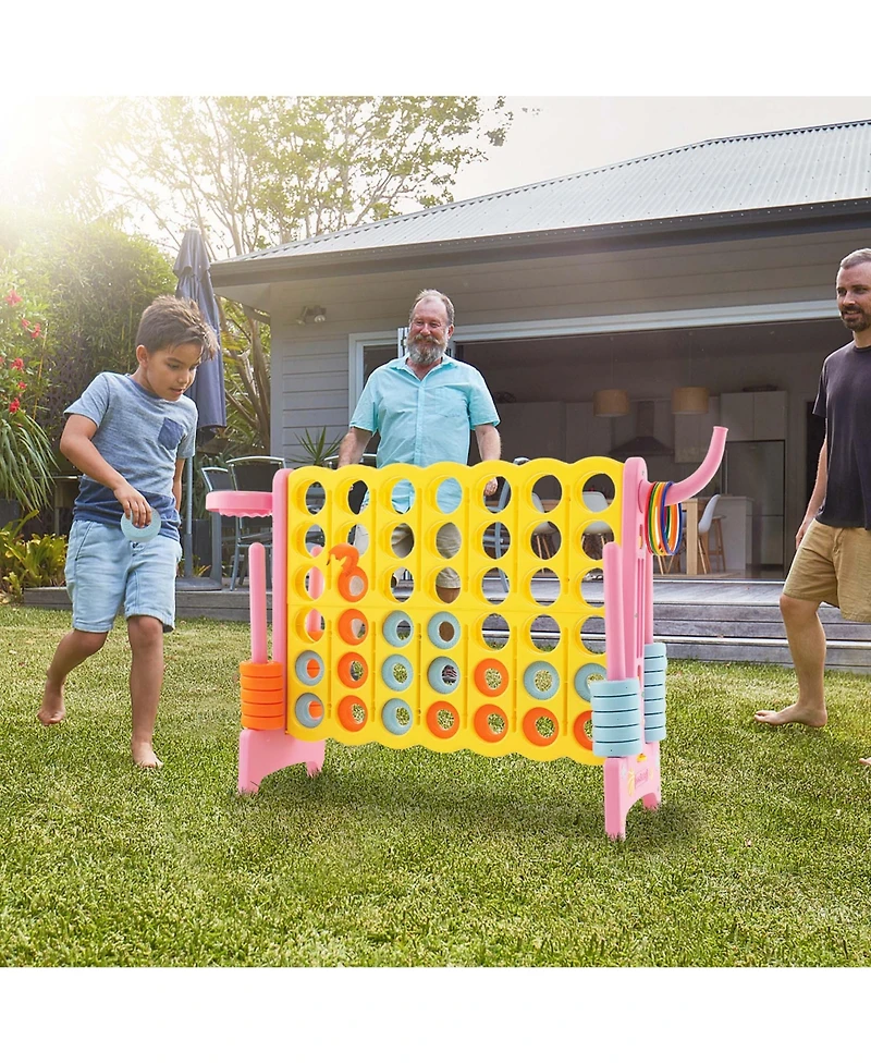Jumbo 4-to-Score 4 in A Row Giant Game Set with Stickers for Kids Adults