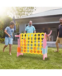 Jumbo 4-to-Score 4 in A Row Giant Game Set with Stickers for Kids Adults