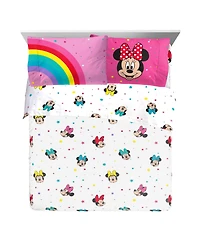 Sunny Side Up Disney Minnie Mouse Rainbow Dots Twin Sheet Set