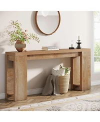 Tribesigns 70.9-Inch Extra Long Console Table, Farmhouse Wood Sofa Table Behind Couch, Narrow Entryway Accent Table, Light Oak Brown