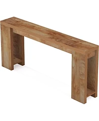 Tribesigns 70.9-Inch Extra Long Console Table, Farmhouse Wood Sofa Table Behind Couch, Narrow Entryway Accent Table, Light Oak Brown