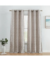 Hlc.me Avalon Jacquard Slub Texture - Privacy Curtains with Grommet Lightweight Window Curtain Panels, Set of 2