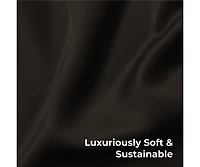Cariloha Retreat 4-Piece Sateen Sheet Set | Black Sand | Split King | Lyocell Material | Breathable, Corner Straps, Extra soft & Cooling