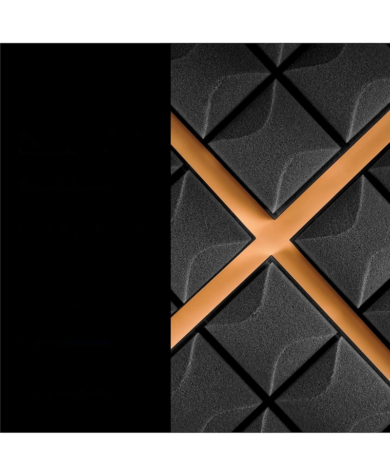 Fstop Labs Mushroom Wedge Acoustic Foam Panels 12"x12"x2" - 24 Pack