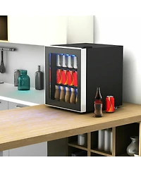 Sugift 60 Can Beverage Mini Refrigerator with Glass Door