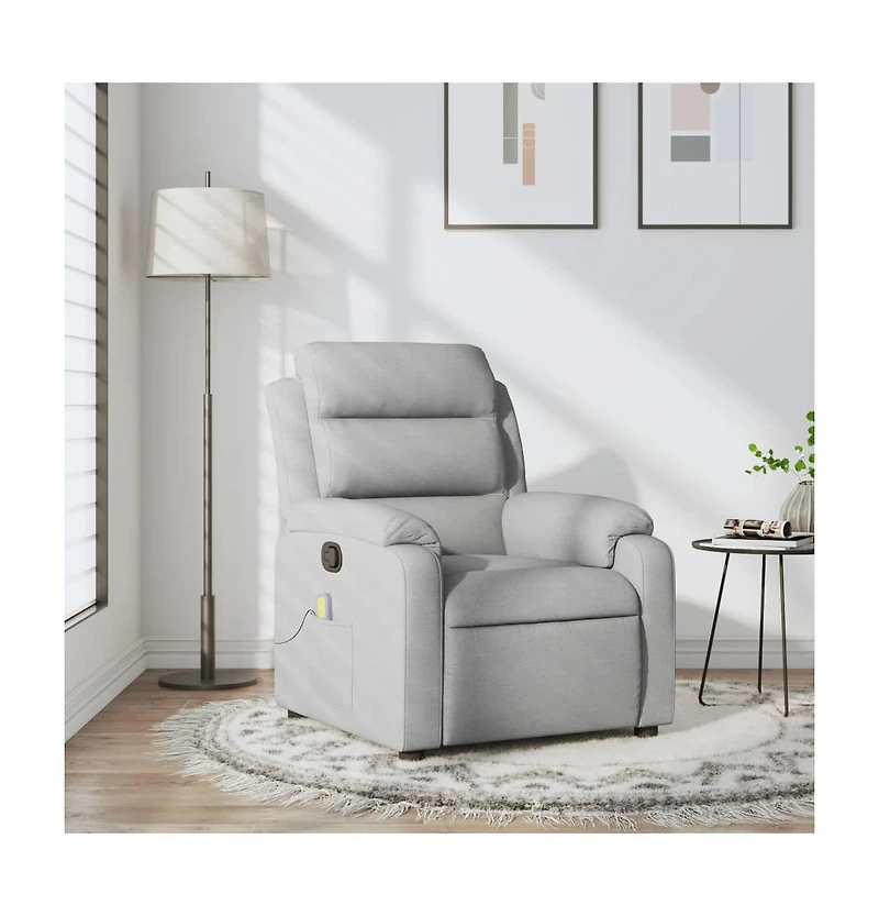 vidaXL Massage Recliner Chair Black Fabric