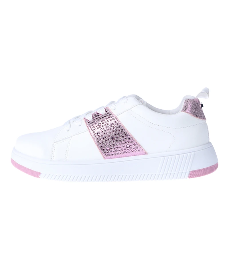 Bebe Little and Big Girls Court Low Top Rhinestones Sneaker