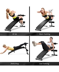 Sugift Adjustable Arc-Shaped Decline Sit up Bench