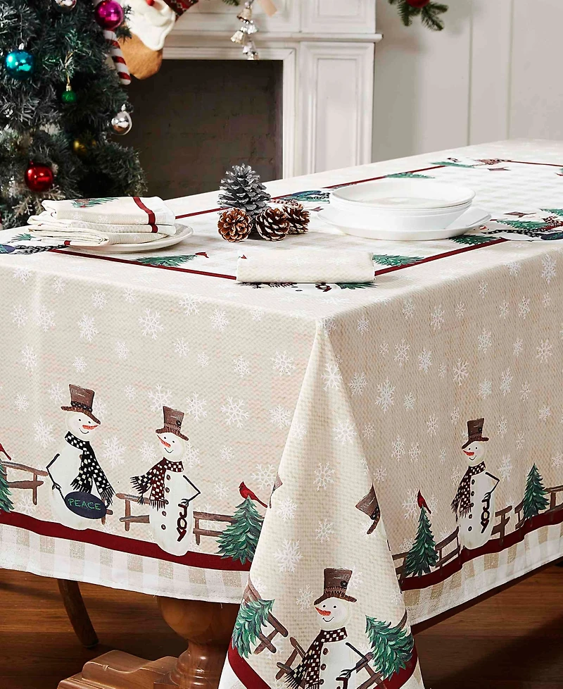 Avanti Country Snowman Polyester Tablecloth