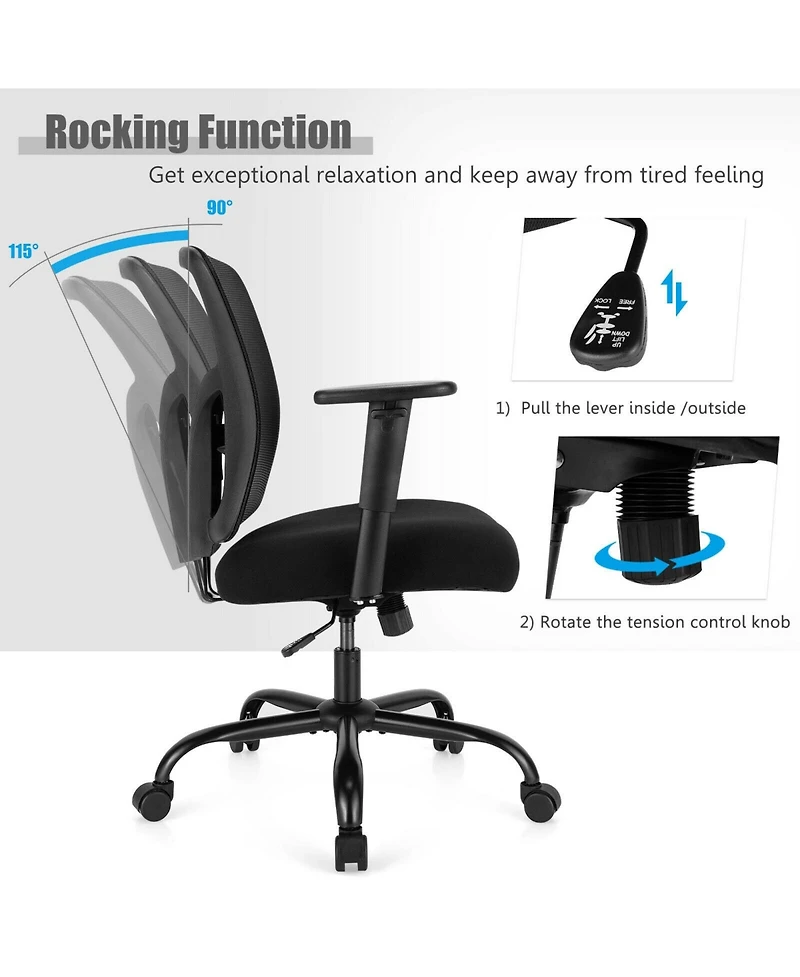 Sugift 400LBS Mesh Big and Tall Office Chair Swivel Task Chair