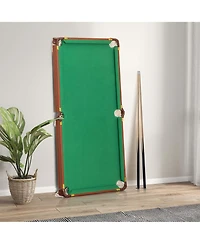 Folding Pool Table Set with Foldable Legs Adjustable Foot Levelers 2 Cues 2 Chalks